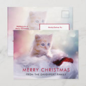 Schattige Kerst Kitten Vakantie Briefkaart (Voorkant / Achterkant)