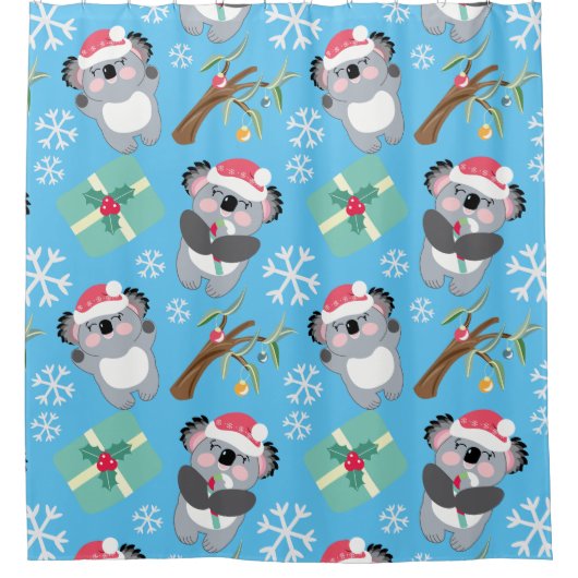Schattige Kerst Koala douchegordijn (Voorkant)