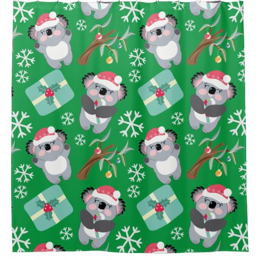 Schattige Kerst Koala douchegordijn (Voorkant)
