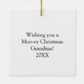 Schattige Kerst Koe Kerstdag Persoonlijk Keramisch Ornament (Achterkant)
