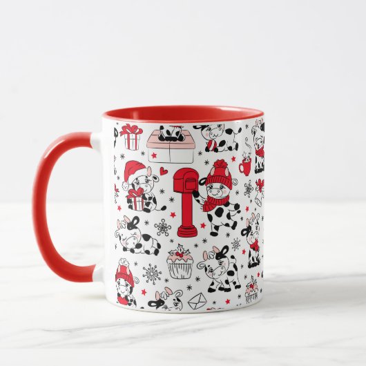 Schattige Kerst Koe Stier Mok (Links)