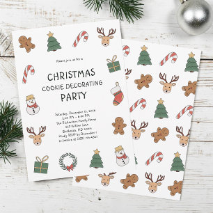 Schattige Kerst Koekje Versieren Feest Kaart