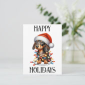 Schattige Kerst Kortharige Sausiher Feestdagenkaart (Staand voorkant)