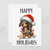 Schattige Kerst Kortharige Sausiher Feestdagenkaart (Voorkant / Achterkant)