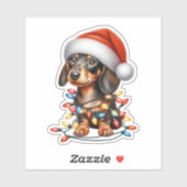 Schattige Kerst Kortharige Weense hond Sticker (Vel)