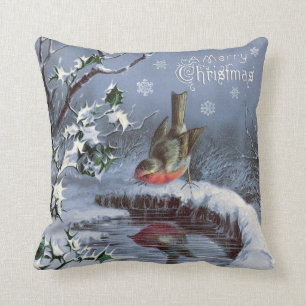 Schattige kerst kussen met vogel!
