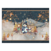 Schattige Kerst Magisch blauw Tafelkleed (Voorkant (Horizontaal))
