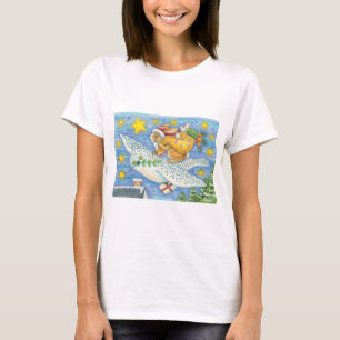 Schattige kerst met Konijn als Kerstman op Uil T-shirt