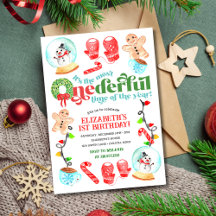 Schattige Kerst Mis ONEDERFUL Eerste Verjaardag
