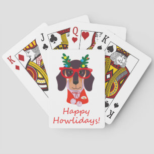 Schattige Kerst Mooie Hond Grappige Dachshund Mode Pokerkaarten