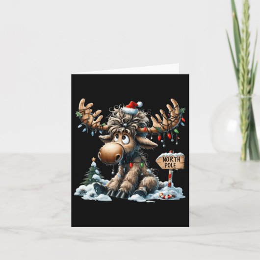 Schattige Kerst Moose Merry Christmoose Mannen Wom Kaart (Voorkant)