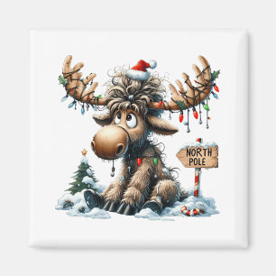 Schattige Kerst Moose Merry Christmoose Mannen Wom Magneet
