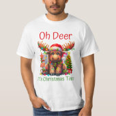 Schattige kerst Moose met Santa Hat en Holida T-shirt (Voorkant)