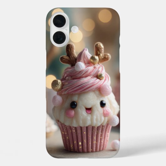 Schattige Kerst Muffin Kawaii Stijl  Case-Mate iPhone Case (Achterkant)