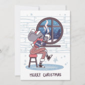 Schattige Kerst Muis  Feestdagenkaart (Voorkant)