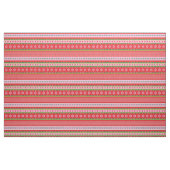 Schattige Kerst Nordic pattern rood wit roze groen Stof (Fat Quarter)