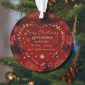 Schattige kerst oma rode foto ornament