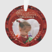 Schattige kerst oma rode foto ornament (voorkant)