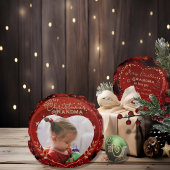 Schattige kerst oma rode foto rond kussen