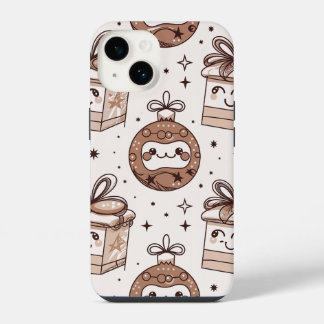 schattige kerst ornamenten en cadeaus iPhone 14 hoesje