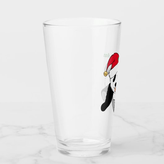 Schattige Kerst Panda Beer Custom Glas (Rechts)