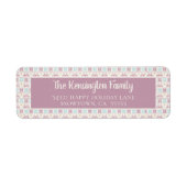 Schattige Kerst Pastel Sweater Pattern Etiket (Voorkant)