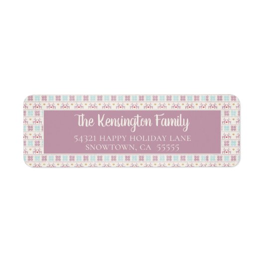 Schattige Kerst Pastel Sweater Pattern Etiket (Voorkant)