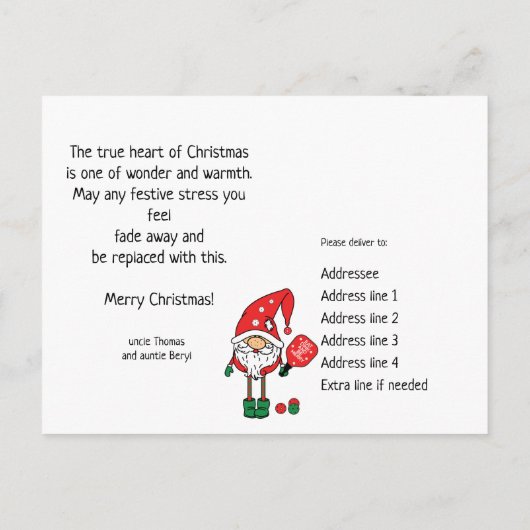 Schattige 🎅 Kerst pickleball Briefkaart (Achterkant)