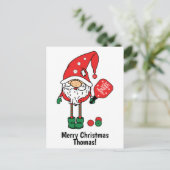 Schattige 🎅 Kerst pickleball Briefkaart (Staand voorkant)