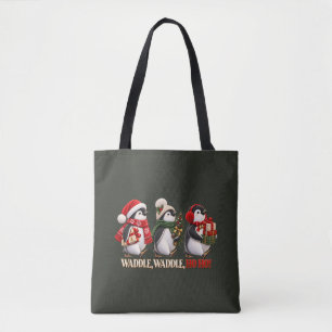 Schattige Kerst Pinguïn Waggel Ho Ho Tote Bag