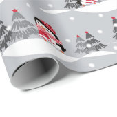 Schattige Kerst Pinguïns Cadeaupapier (Rol Hoek)