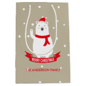 Schattige Kerst Polar Beer  Medium Cadeauzakje (Voorkant)