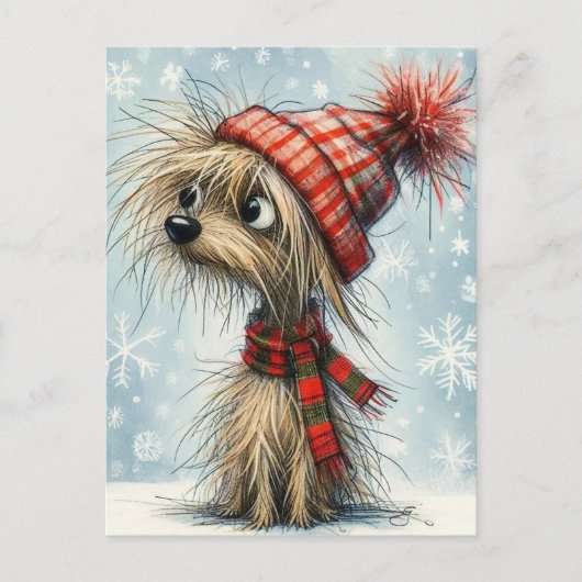 Schattige Kerst Pup Feestdagenkaart (Voorkant)