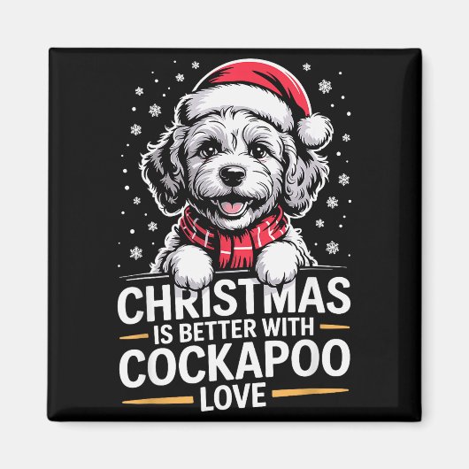 Schattige Kerst Puppy Hond Kerst Is Beter Met Apoo Magneet (Voorkant)
