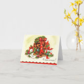 Schattige kerst puppy Kaart (Gele Bloem)