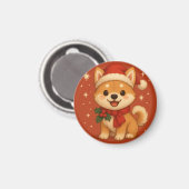 Schattige Kerst Puppy Magneet (Voorkant / Achterkant)