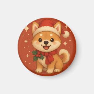 Schattige Kerst Puppy Magneet