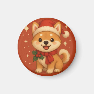 Schattige Kerst Puppy Magneet