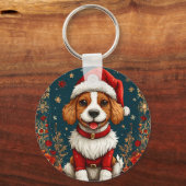 Schattige kerst puppy sleutelhanger (Voorkant)