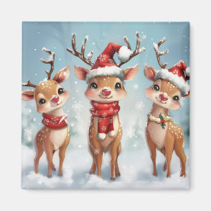 Schattige Kerst Reindeer Magneet