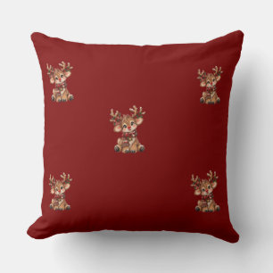 Schattige Kerst Reindeer Sticker – Kawaii Winter Kussen
