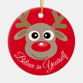 Schattige Kerst Rendier Cartoon Inspirerend Keramisch Ornament
