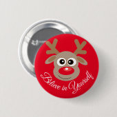 Schattige Kerst Rendier Cartoon Inspirerend Ronde Button 5,7 Cm (Voorkant /achterkant)
