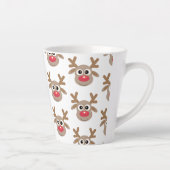 Schattige Kerst Rendier Cartoon Pattern Wit Latte Mok (Rechts)