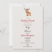 Schattige Kerst Rendier December Baby shower Kaart (Voorkant)