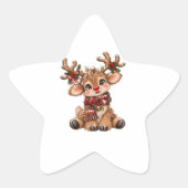 Schattige Kerst Rendier Sticker – Kawaii Winter    (Voorkant)