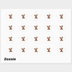 Schattige Kerst Rendier Sticker – Kawaii Winter
