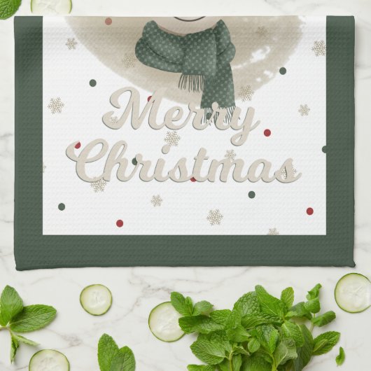 Schattige Kerst Rendier Theedoek - Groen (Gevouwen)