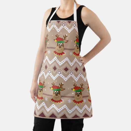 Schattige Kerst rendieren All-over print Schort (Insitu)