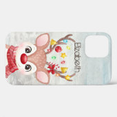 Schattige Kerst Rendieren Case-Mate iPhone Case (Achterkant (horizontaal))